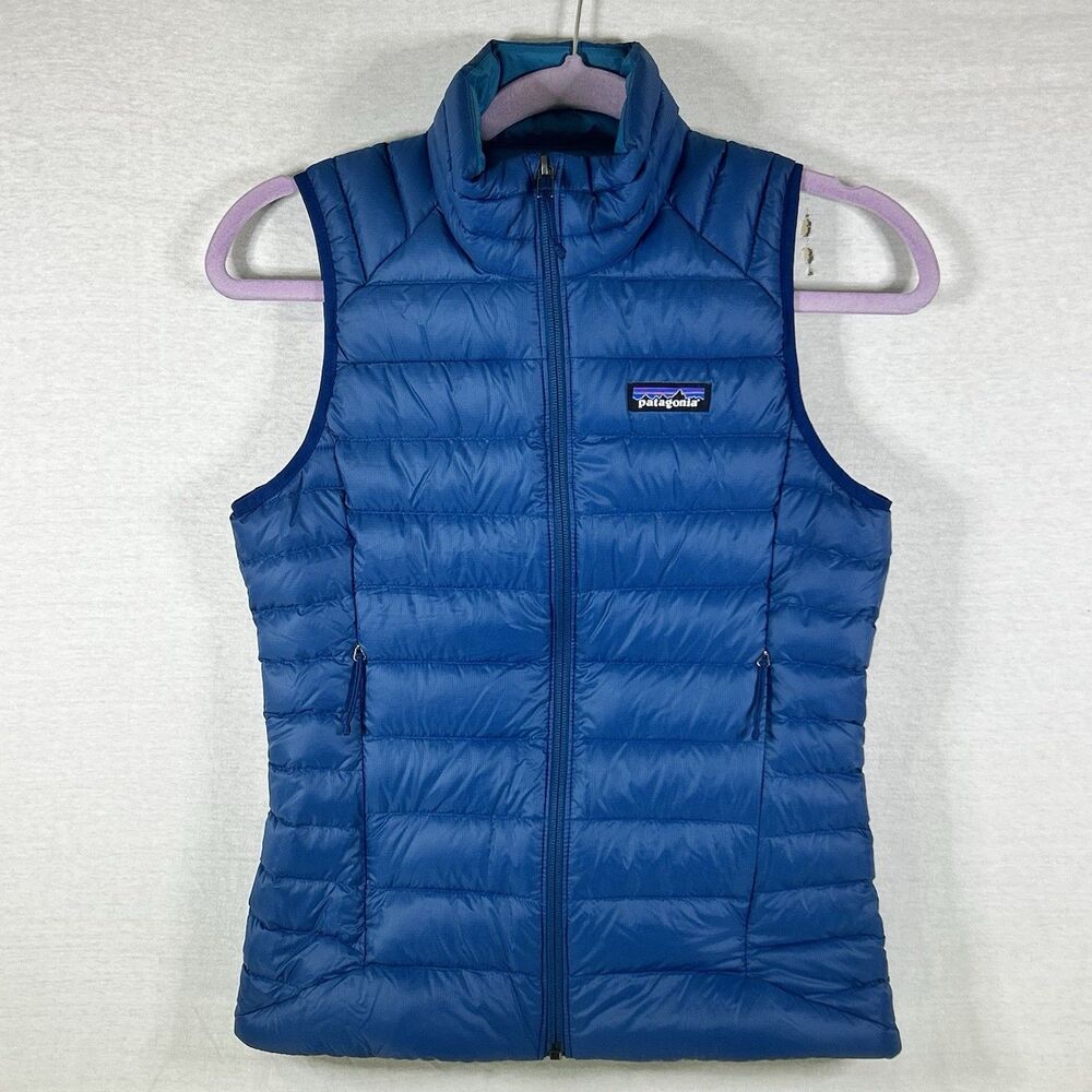 Patagonia Women's Goose Down Sweater Vest Puffer Jacket Blue Size XXSmall
